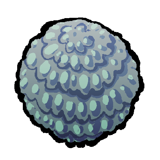 a ball of shiny blueish grey scales.